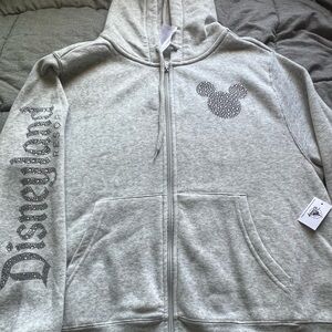 Disney Parks Disneyland Rhinestone Mickey Zip Up Hoodie